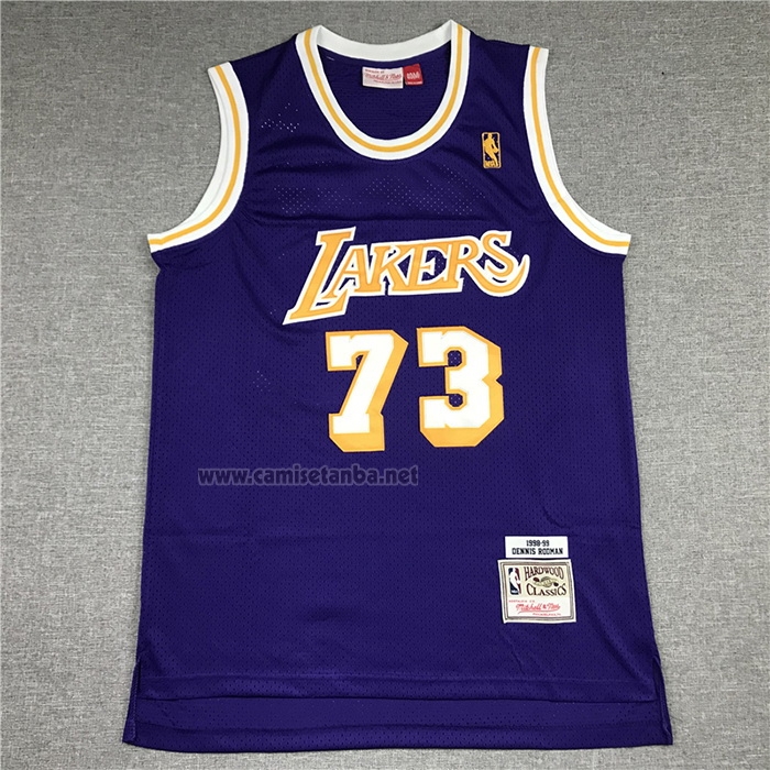 Camiseta Los Angeles Lakers Dennis Rodman #73 Mitchell & Ness 1998-99 Violeta